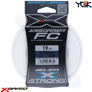 YGK X-BRAID ABSORBER SLIM&STRONG FC 30 M SHOCK LEADER 19 LB