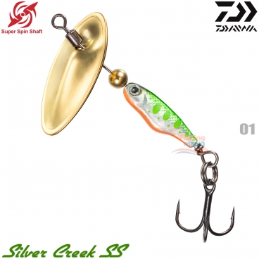 DAIWA Silver Creek Spinner SS 4.5 G 01 Chart Yamame Orange Berry