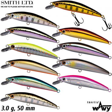 Supremo Mofe 50SS 4 g 50 mm Assorted Colors Native Trout Sinking Minnow 