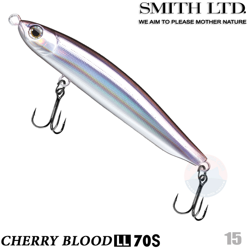 70 mm various color trout sinking lipless minnow Smith Cherry Blood LL70S 7.7 g 