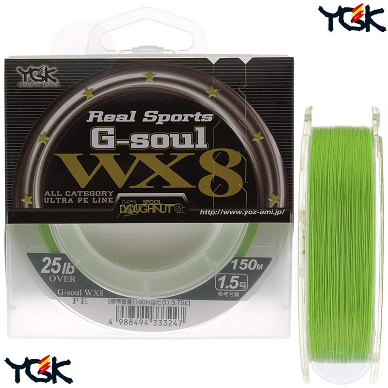 YGK Real Sports G-soul WX8 150 m PE1.2 20 LB 8 8 Braided Fishing Line 